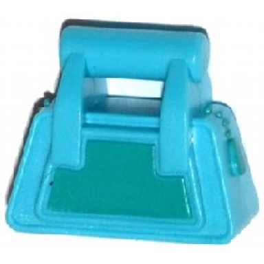 medium azure friends accessories handbag with dark turquoise zipper and side pattern