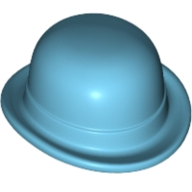 medium azure minifigure headgear hat bowler