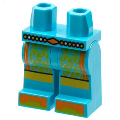 medium azure hips and legs with silver lime and orange belt triangles and stripes yellow knees pattern