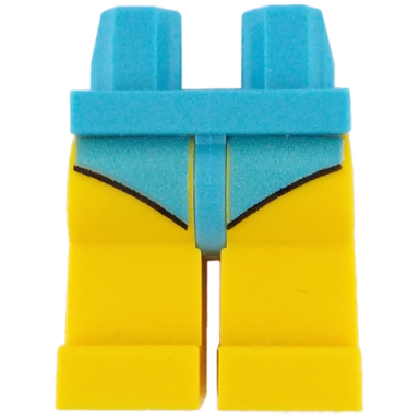 medium azure hips and yellow legs with medium azure leotard swimsuit bottom pattern