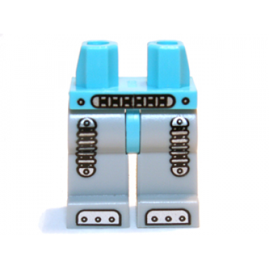 medium azure hips and light bluish gray legs with silver mechanical belt shock absorbers and feet pattern