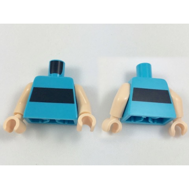 medium azure torso horizontal black stripe pattern light nougat arms light nougat hands