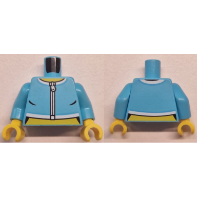 medium azure torso female jacket crop top with white zipper and trim yellow neck and stomach pattern medium azure arms yellow hands