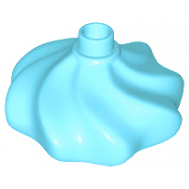 medium azure duplo cupcake top with swirl icing and stud