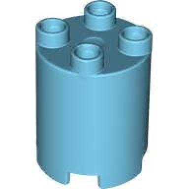 medium azure duplo brick round 2 x 2 x 2