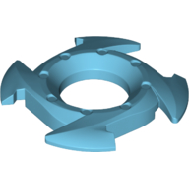 medium azure ring 4 x 4 with 2 x 2 hole and 4 arrow ends ninjago spinner crown