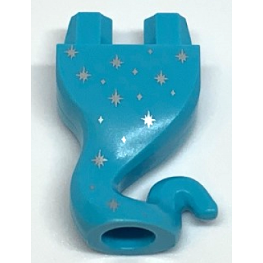 medium azure lower body genie with silver stars pattern