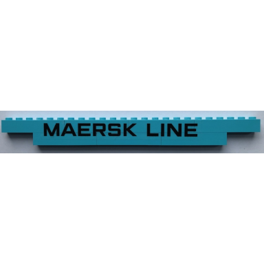 medium azure stickered assembly 24 x 1 x 2 with black maersk line pattern model left side sticker - set 10241 - 7 brick 1 x 6