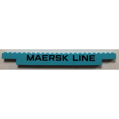 medium azure stickered assembly 24 x 1 x 2 with black maersk line pattern model right side sticker - set 10241 - 7 brick 1 x 6