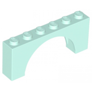 light aqua arch 1 x 6 x 2 - medium thick top without reinforced underside