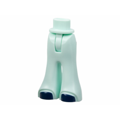 light aqua mini doll hips and trousers bell-bottoms with dark blue shoes pattern - thin hinge