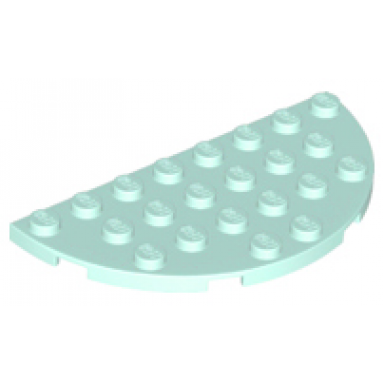 light aqua plate round half 4 x 8