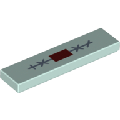 light aqua tile 1 x 4 with center stitches and dark red triangle pattern brickheadz sally mouth