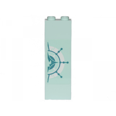 light aqua brick 1 x 2 x 5 with queen watevras space palace wall ornament right half pattern sticker - set 70838