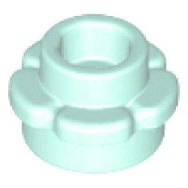 light aqua plate round 1 x 1 with flower edge 5 petals