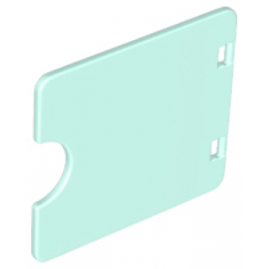 light aqua duplo door window pane 1 x 4 x 3 with semi oval cutout