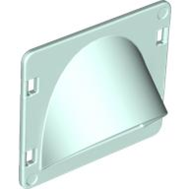 light aqua duplo door window pane 1 x 4 x 3 flat front with curved pane arch