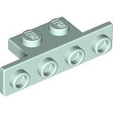 light aqua bracket 1 x 2 - 1 x 4 with rounded corners at the bottom