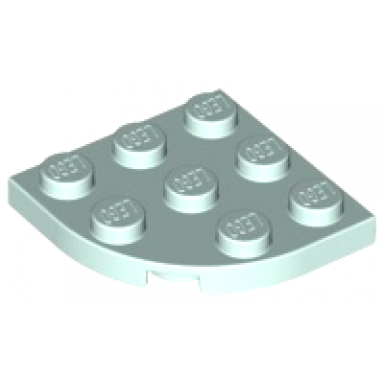 light aqua plate round corner 3 x 3