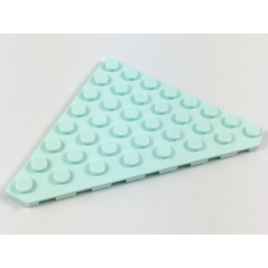 light aqua wedge plate 8 x 8 cut corner