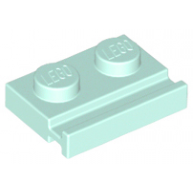 light aqua plate modified 1 x 2 with door rail