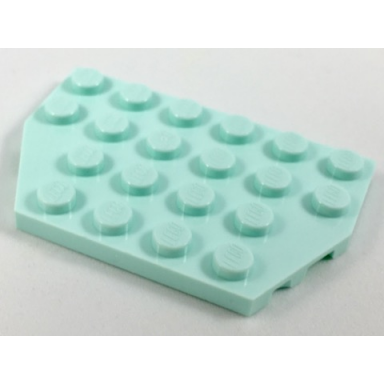 light aqua wedge plate 4 x 6 cut corners