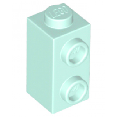 light aqua brick modified 1 x 1 x 1 2 3 with studs on side