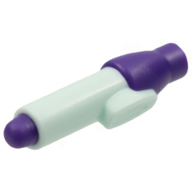 light aqua minifigure utensil pen with molded dark purple tip and cap pattern