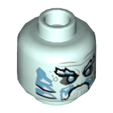 light aqua minifigure head medium azure ice beard eyebrows and gills pattern