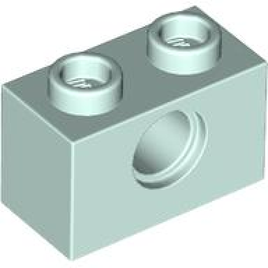 light aqua technic brick 1 x 2 with hole