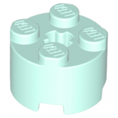 light aqua brick round 2 x 2 with axle hole