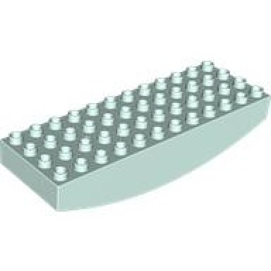light aqua duplo brick 4 x 12 x 2 with curved bottom