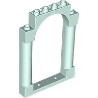 light aqua door frame 1 x 6 x 7 arched with notches and rounded pillars