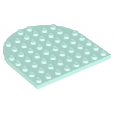 light aqua plate round 8 x 8 rounded end