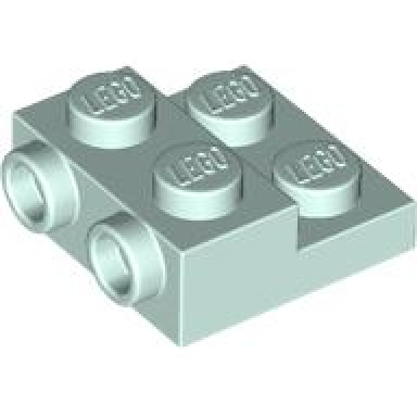 light aqua plate modified 2 x 2 x 2 3 with 2 studs on side - hollow bottom tube
