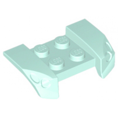 light aqua vehicle mudguard 2 x 4 with headlights overhang