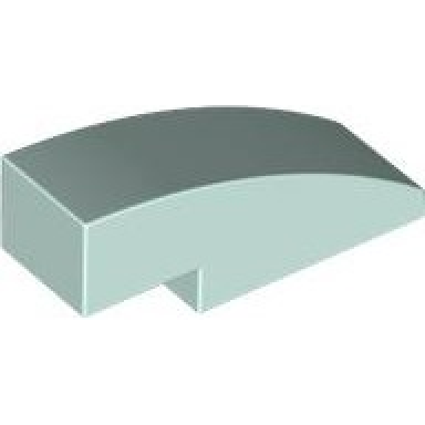 light aqua slope curved 3 x 1