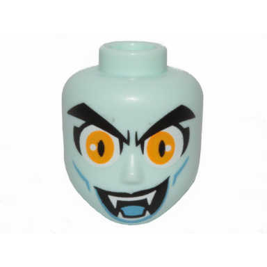 mini doll head friends male large with yellow wide eyes black eyebrows fangs and open mouth with tongue pattern balthazar
