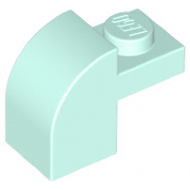 light aqua slope curved 2 x 1 x 1 1 3 with recessed stud