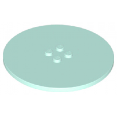 light aqua tile round 8 x 8 with 4 studs in center
