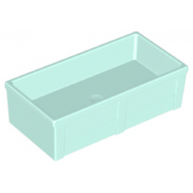 light aqua duplo animal accessory feeding trough 2 x 4 x 1 with straight sides