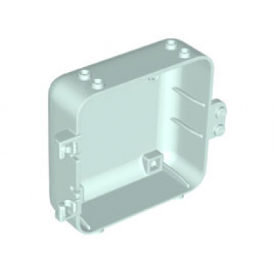 light aqua container box 3 x 8 x 6 2 3 half back