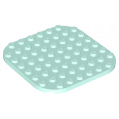 light aqua plate round 8 x 8 with rounded corners