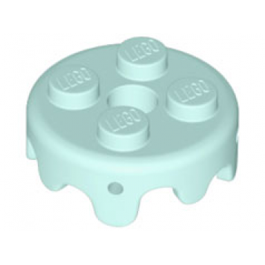 light aqua frosting for 2 x 2 cake with 4 small pin holes