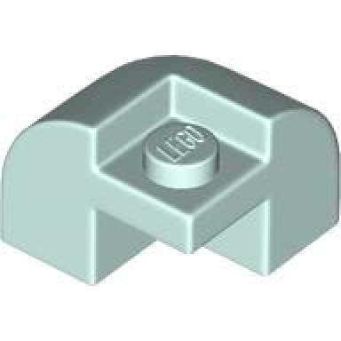 light aqua slope curved 2 x 2 x 1 1 3 corner round with recessed stud
