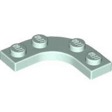 light aqua plate round corner 3 x 3 with 2 x 2 curved cutout