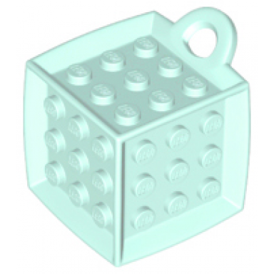 light aqua bag tag cube with 3 x 3 studs on all sides