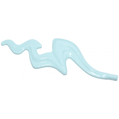 light aqua wave rounded squiggly with bar end flame
