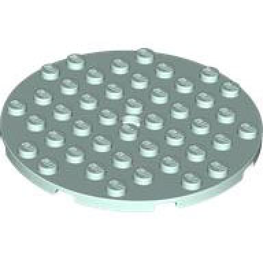 light aqua plate round 8 x 8 with hole