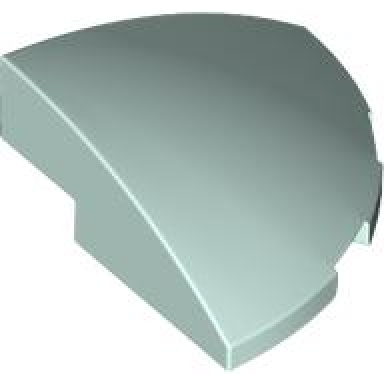 light aqua slope curved 3 x 3 corner round